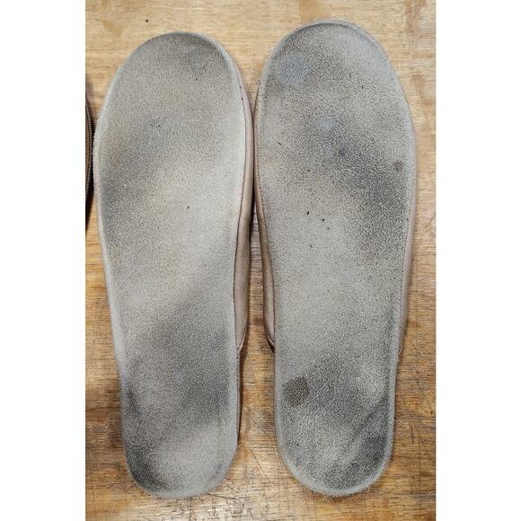 Rare LL Bean Slippers Beige Teavel Slippers W/ Zippered Case Mens Large Deerskin main image 4